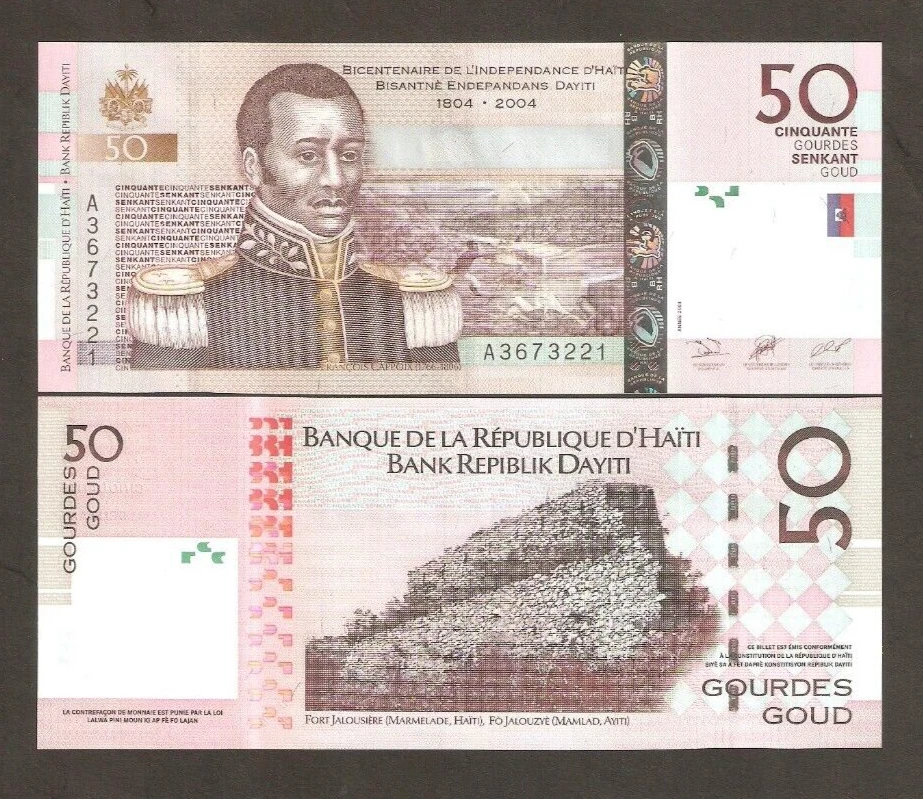 Haití 50 GOURDES P-274 1804-2004 Conmemorativo UNC INDEPENDENCIA 200º Cualquier NOTA Foto 3 de 4