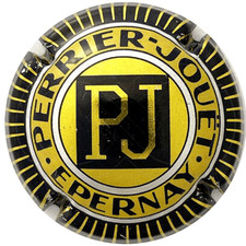 Capsule de champagne Perrier Jouet N°52 Jaune et Noir - Extra 1989 - Epernay