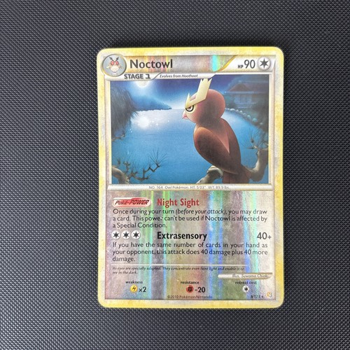 Pokemon Card HeartGold SoulSilver Reverse Holo Noctowl 8/123