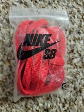 Nike SB Dunk Shoelaces Red Flat Style 52  Authentic In Bag New Dead Stock 0.75cm