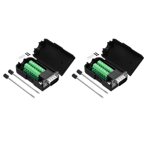 uxcell D-sub DB9 Connecteur de carte de dérivation 9 broches 2 rangées femelle RS232 Port série Adaptateur bornier sans soudure avec écrous de positionnement