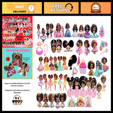 50 Fairytale Princess Stickers - Diverse Multicultural Water Bottle Decals, Kids
