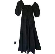 Dress S Cottagecore Midi Milkmaid Boho Peasant Dark Romance Prairie Dot Flowy