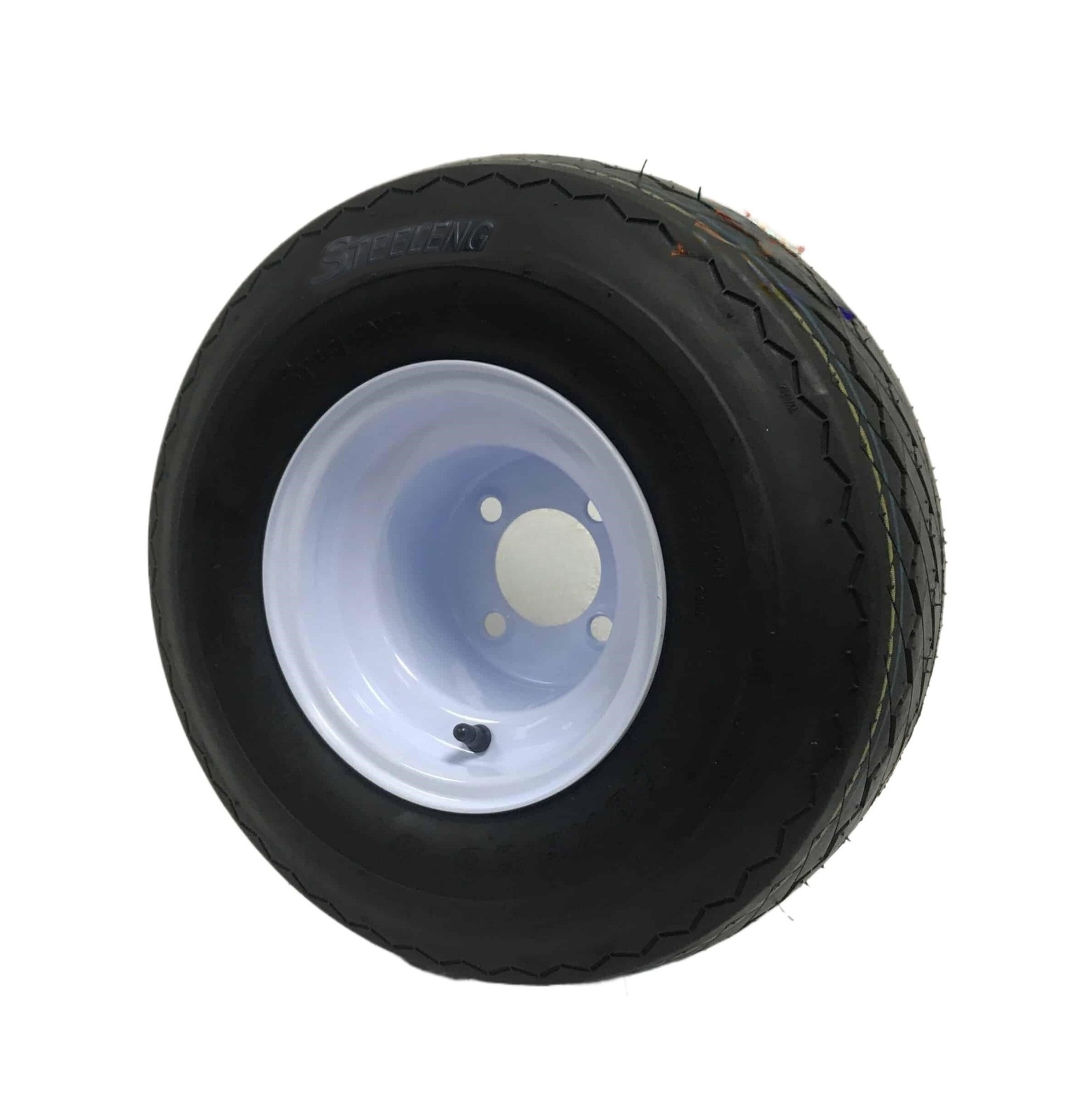 Cart Wheels And White Steel Tires Combo - Set Of 4