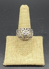 CAROLYN POLLACK-Sterling Silver Southwest Filigree Scroll Dome Ring-SIZE 9
