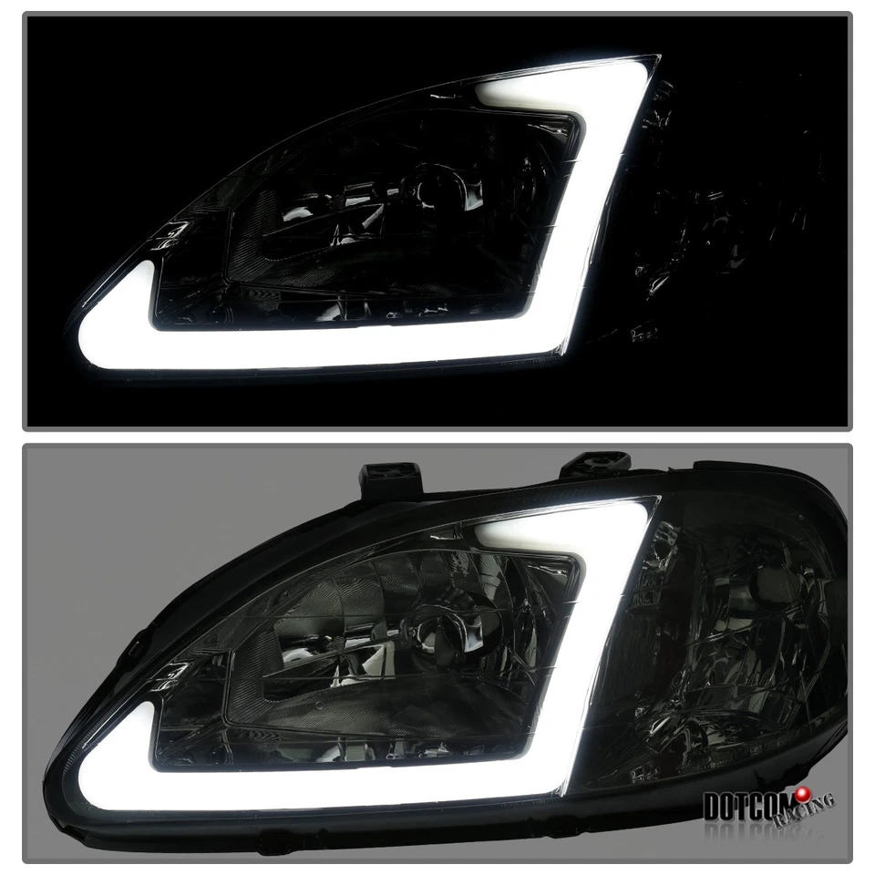 Fits 1999-2000 Honda Civic CX DX EX LED Tube Headlights Turn Signal Lamps 99-00 — 第 4/4 张图片