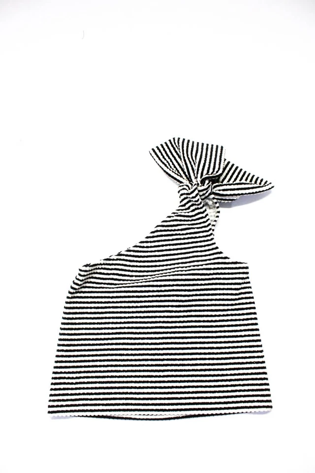 Vestido blusa Club Monaco feminino estampa listrada um ombro preto tamanho XS 2 lote 2 - Imagem 3 de 4