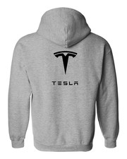 TESLA, EV LEFT CHEST LOGO, ZIP HOODIE,Sweatshirt Model 3 Size S - 3XL,SHIPS FREE