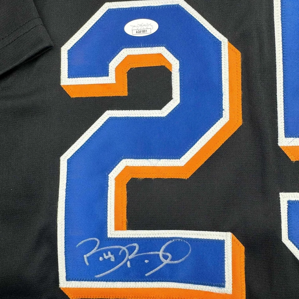 Camiseta deportiva negra enmarcada autografiada/firmada de Bobby Bonilla 35x39 New York certificado de autenticidad JSA Foto 2 de 2
