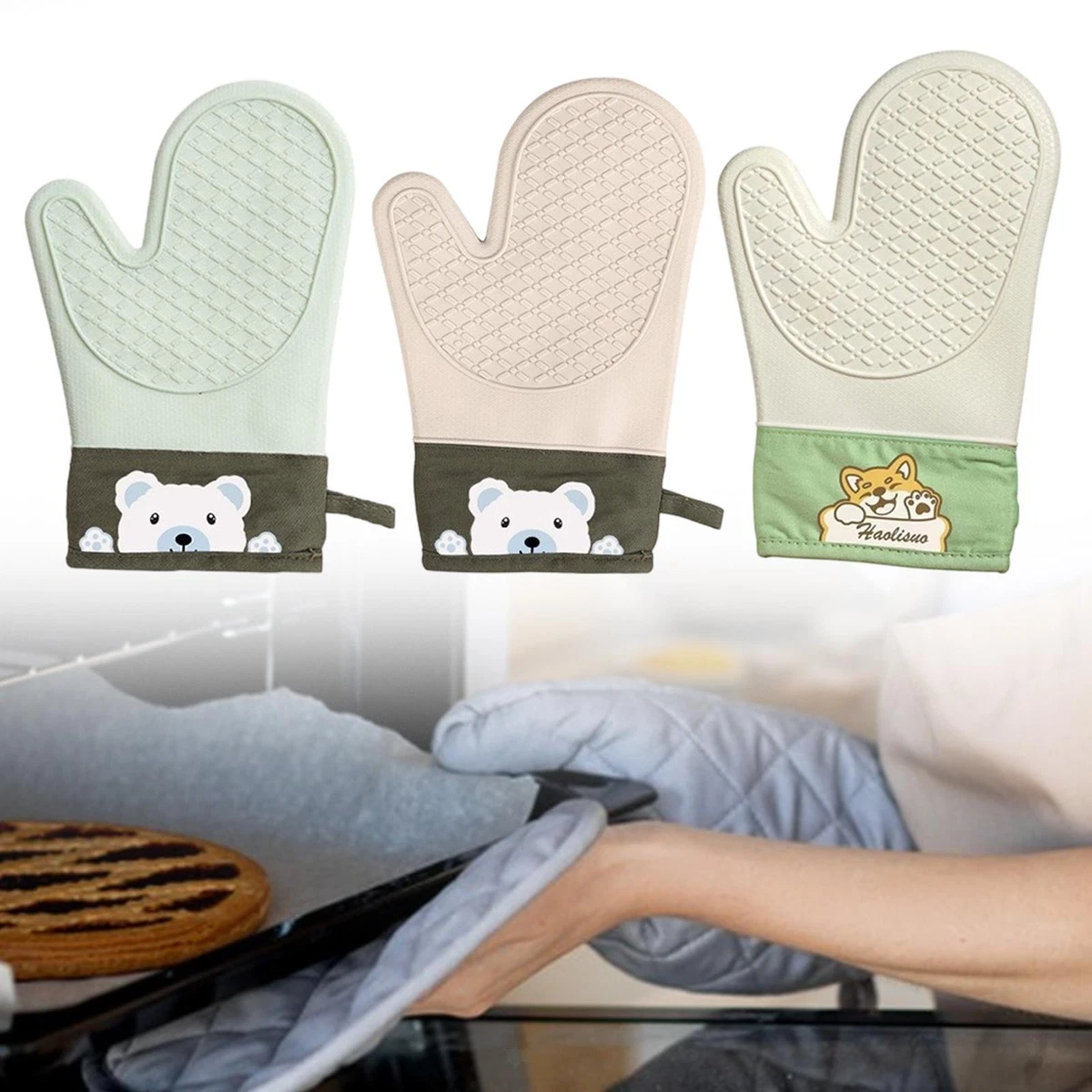 Guanti da forno e presine resistenti al calore per cani da compagnia bassotto, set di 2 per guanti da forno da cucina per barbecue, cottura al forno, grigliate  15