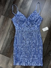 Windsor Rosemary Open Back Sequin Mini Dress/Periwinkle/Size Womens SMALL / NWT
