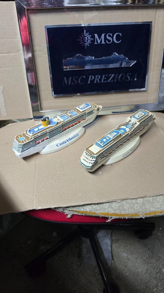 2 nave in resina magica + atlantica e 1 quadro msc preziosi - Immagine 2 di 4