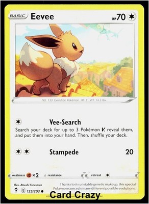 Eevee 125/203 - Evolving Skies - Non-Holo Pokemon Card - Near Mint