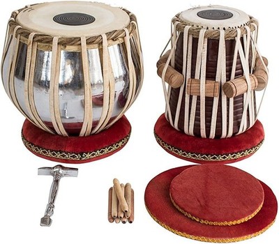 HAHAPA Handmade Steel Tabla Drum Set Bayan, Sheesham Dayan included Gig Bag