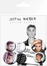 Paquete de 6 prendedores de insignias de botones Justin Bieber GB Eye