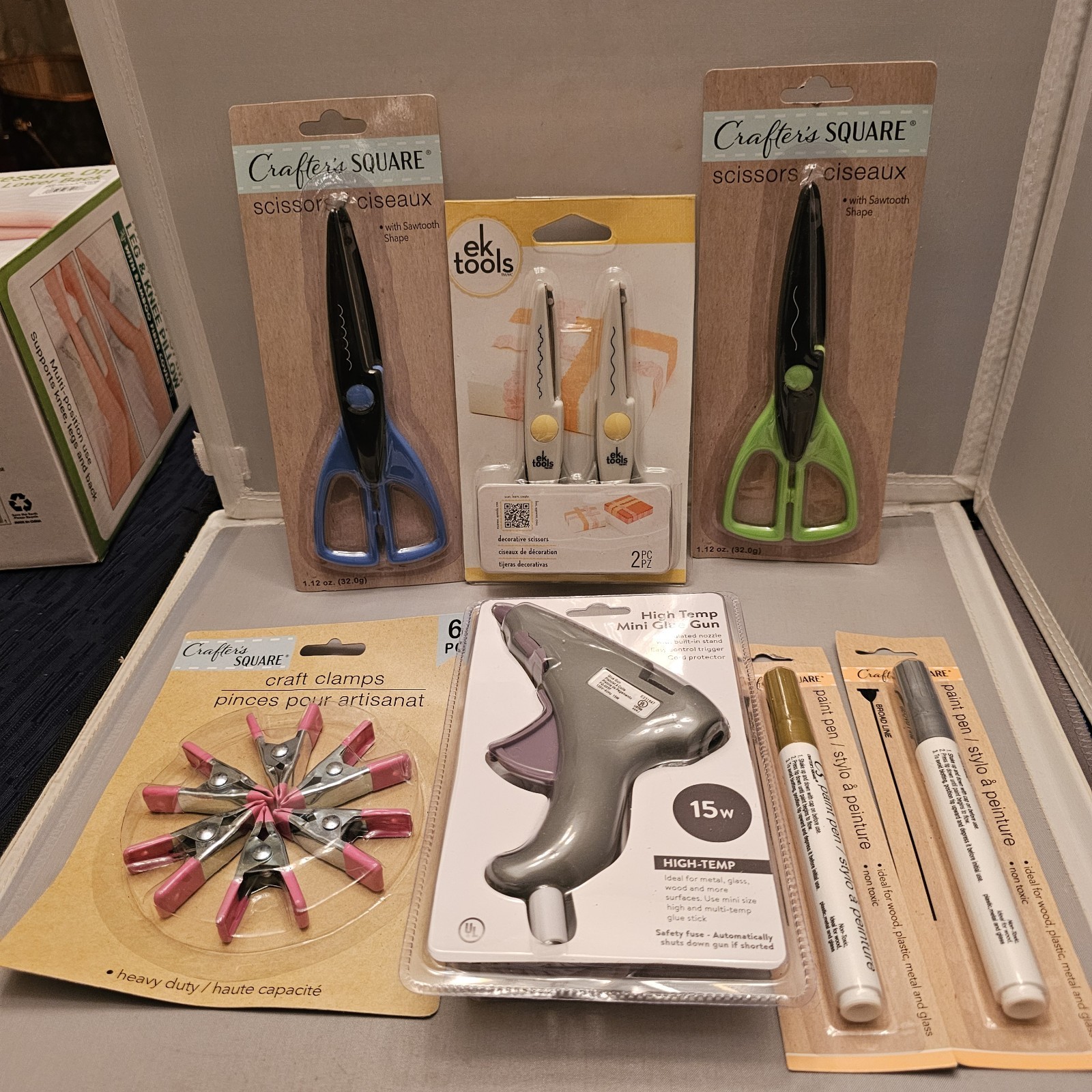 Crafting Tools Lot (7 New Unopened Items) Glue Gun, Scissors & More