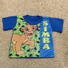 Vintage The Lion King Simba Disney T-Shirt Toddler 2T Blue 90s Kids Cartoon Tee