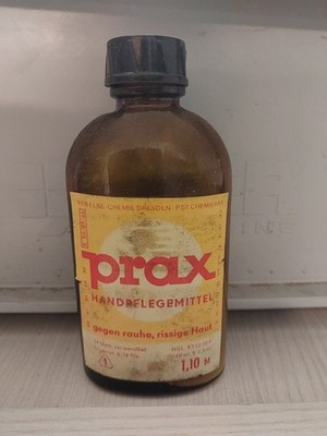 DDR Flasche PRAX Handpflegemittel VEB Elbechemie Dresden 