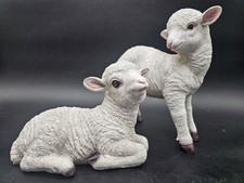 2x STUNNING DETAILED Lamb Garden Animals Baby Sheep indoor or Outdoor Statues