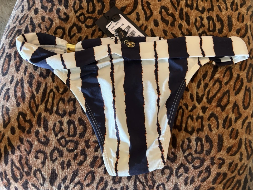 Black and White VIX Bikini Bottom with Gold Accent New Medium - Image 3 of 3