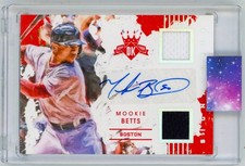 Mookie Betts 2016 Panini Donruss Kings Dual Game Used Auto Jersey Patch /299