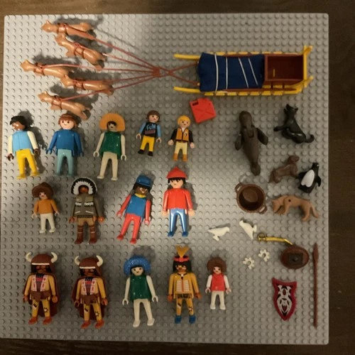Playmobil Geobra Lucky Rare🍀 15 Lot Of People & Accessories Vintage 1974-now #6