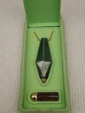 Vintage COTY EMERAUDE FRAGRANCE JEWEL SET PENDANT Necklace Bottle Sealed