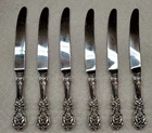 Six Reed Barton Francis I Sterling Flatware 9" Dinner Knife Good used condition!
