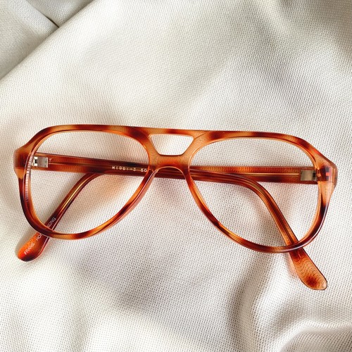 Vtg Orange Unisex Aviator Eyeglasses Eye Glasses Frames 50-20 Mens Womens