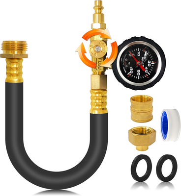 #ad Brass RV Winterizing Kit Blow Out Tool with Pressure Gauge amp; Hose Adapter $33.32