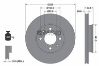 2X Pagid Bremsscheibe InnenbelüFtet Ø256Mm FüR KIA Picanto JA