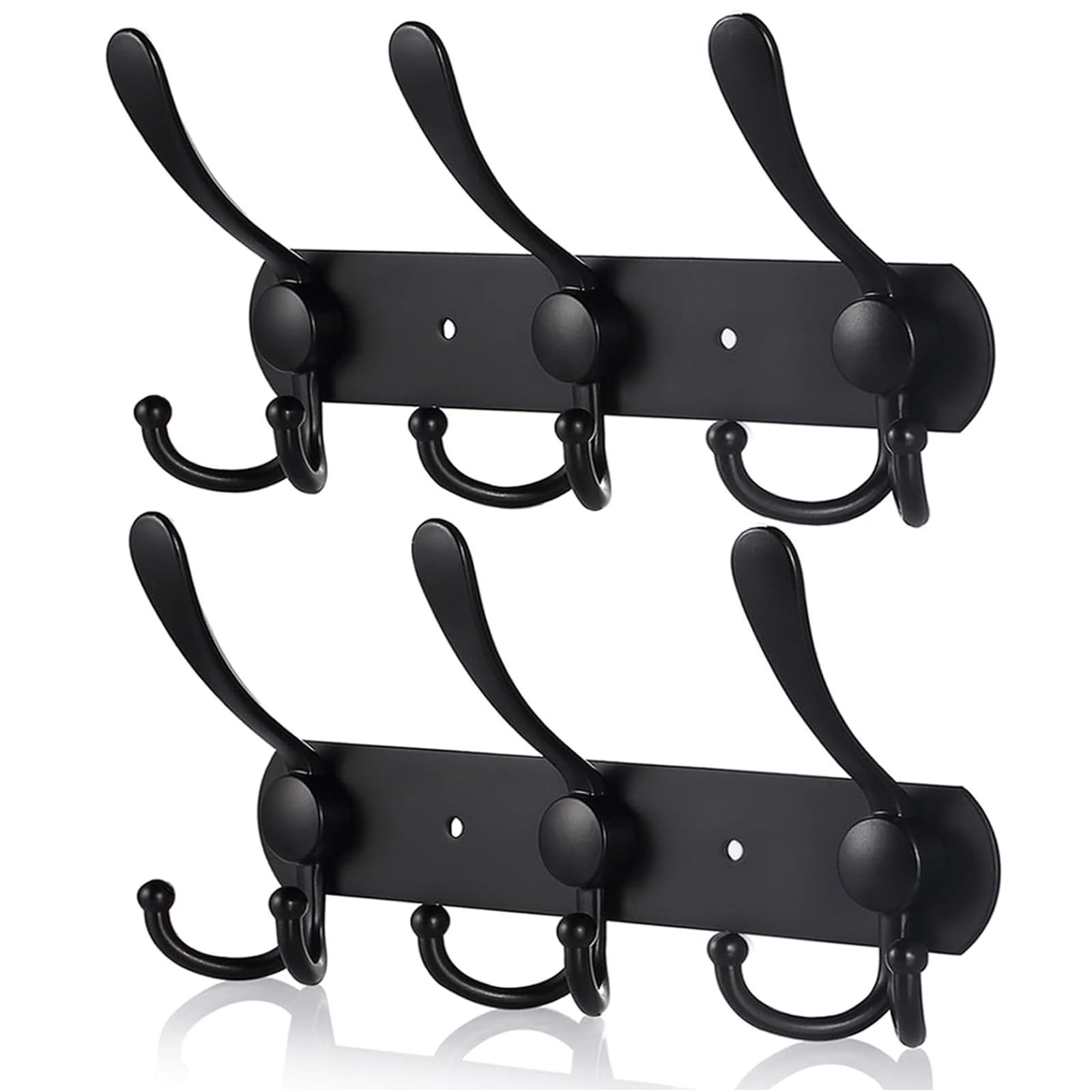 Wall Mounted Coat Rack 2-Pack 3-Hook Stainless Steel Hanger for Entryway