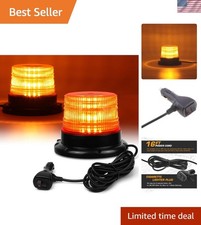 High-intensity 12v-24v Amber Strobe Light With Magnetic Base And Flash Settings