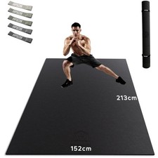 Yogamatte XXL Sportmatte rutschfest Übungsdecke 213cm x 152cm PVC