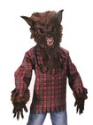 Boys Deluxe Werewolf Halloween Costume Wolf Mask Gloves & Shirt Large (12-14)