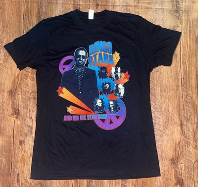VTG Ringo Starr The Beatles All Star Band USA Tour 2010 Black T Shirt Men s S/M