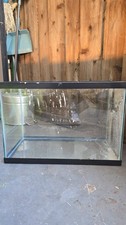 Glass Rectangular Aquarium Fish Tank, Tank Only, Black Frame