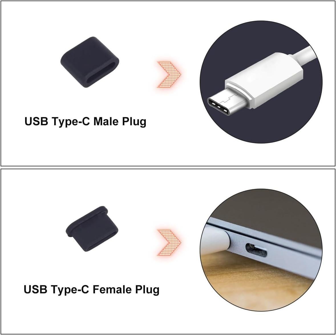 USB Cover Port Plug Caps - 30Pcs 6 Type HDMI,Headphone,USB A,USB Type-C 
