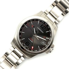 Longines Silver Black Conquest VHP GMT Timepiece Watch L3 718 4 Mens