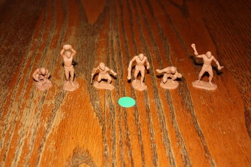 Marx 1970's Set of All Six Brown Prehistoric Cavemen for Dinosaurs - MPC, Timmee