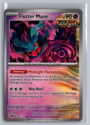 Flutter Mane (Master Ball Pattern) 043/131 Rare Prismatic Evolutions Pokemon NM
