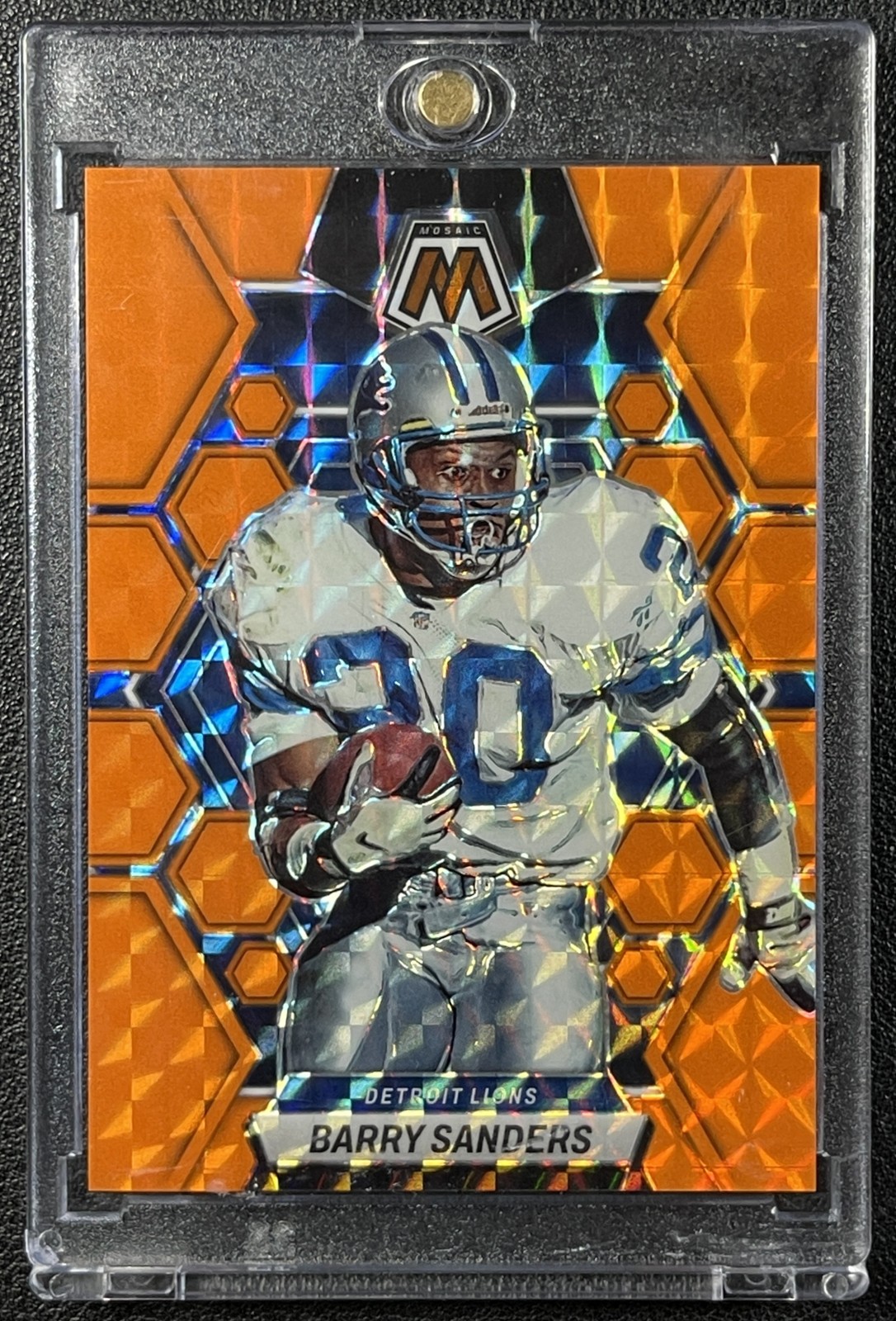 BARRY SANDERS 2023 PANINI MOSAIC #190 ORANGE FLUORESCENT MOSAIC PRIZM 24/25