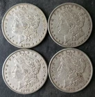 Lot of Four 1878 $1 Morgan Silver Dollars