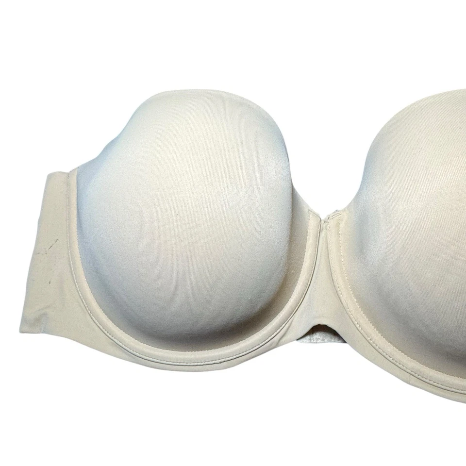 Sujetador Cacique Ligero Sin Tirantes 46D Beige Con Aros Deshuesado Plus Íntimo LEER Foto 4 de 4