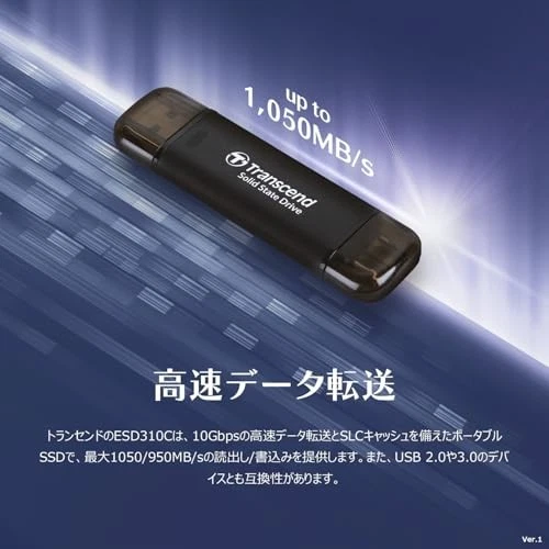 Transcend Portable SSD 512GB High-Speed Up to 1050 MB/s Ultra-Compact and - Image 3 of 4