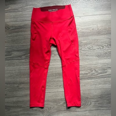 Outdoor Voices Red Cropped Yoga Workout Active Hike Run Pilates Leggings Size S
