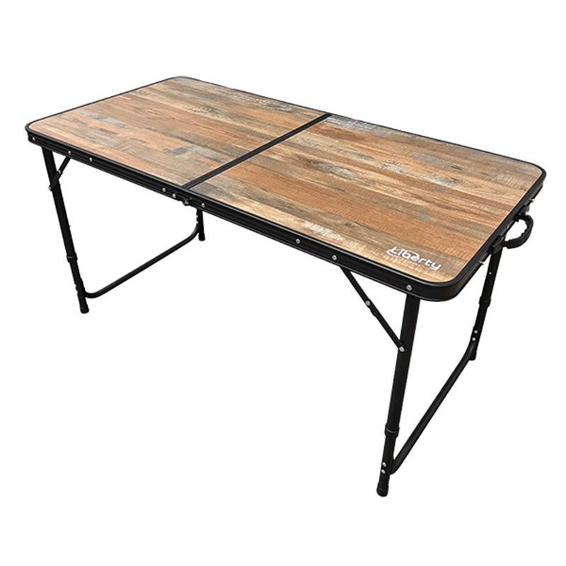 Liberty Red Rum Wood Effect Large Adjustable Height Folding Camping Table LL2500