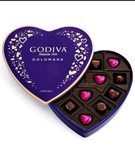 Godiva Goldmark Dark Chocolate Creations, Metal Heart Gift Box