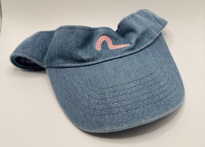 Vintage Evisu Denim Schirmmütze blau rosa gesticktes Logo Y2K Japan