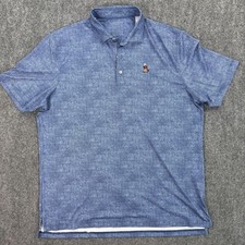 Johnnie-O Polo Shirt Mens XL Blue Gibson Golf Performance Stretch UPF 50